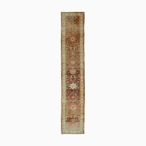 Beige Turkish Handmade Wool Runner Oushak Carpet