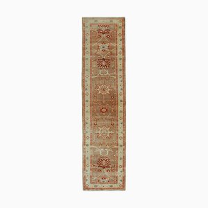 Beige Anatolian  Handmade Wool Runner Oushak Carpet