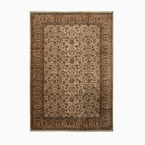 Vintage Turkish Beige Handwoven Oushak Rug