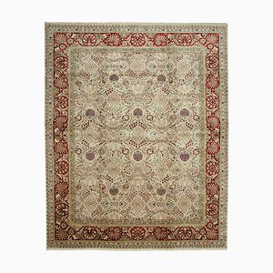 Beige Traditional Hand Knotted Wool Large Oushak Carpet