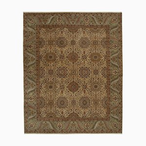 Traditioneller handgewebter antiker Antiker Oushak Teppich in Beige