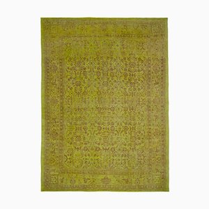Yellow Traditional Handmade Wool Large Oushak Carpet