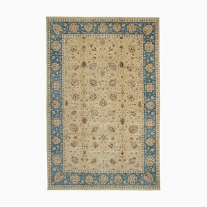 Tapis Oushak Large Fait Main en Laine Beige