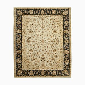 Beige Decorative Hand Knotted Wool Large Oushak Carpet