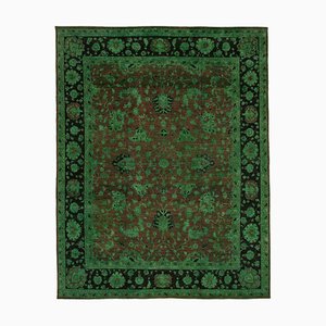 Green Antique Handmade Wool Large Oushak Carpet