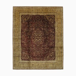 Red Turkish Hand Knotted Wool Large Oushak Carpet