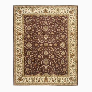 Brown Traditional Hand Knotted Wool Large Oushak Carpet