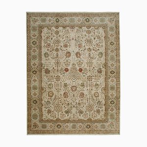 Tappeto grande Oushak antico intrecciato a mano tradizionale beige