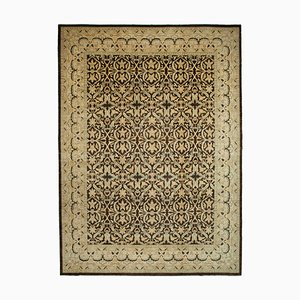 Beige Traditional Handmade Wool Large Oushak Carpet