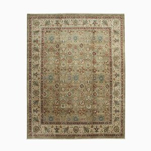 Brown Decorative Hand Knotted Wool Large Oushak Carpet