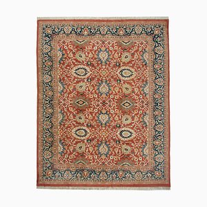 Tapis Oushak Rouge Anatolien Fait Main en Laine