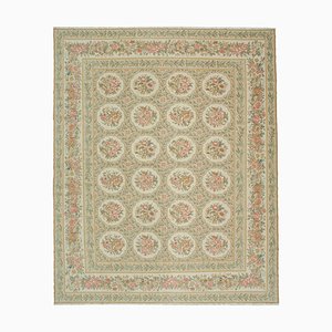 Anatolischer Handgewebter antiker Antiker Oushak Teppich in Beige