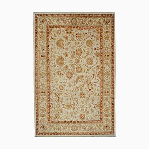 Tapis Oushak Large Fait Main en Laine Beige