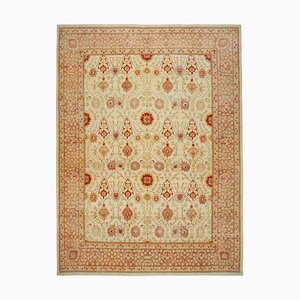 Beige Decorative Handmade Wool Large Oushak Carpet