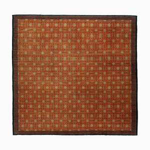 Orange Anatolian  Handmade Wool Large Oushak Carpet