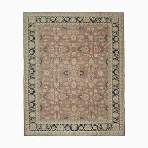 Beige Oriental Hand Knotted Wool Large Oushak Carpet