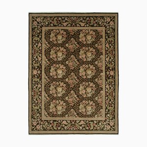 Beige Decorative Handmade Wool Large Oushak Carpet