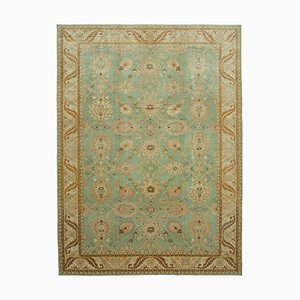 Beige Traditional Handwoven Antique Large Oushak Carpet