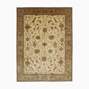 Beige Anatolian  Hand Knotted Wool Large Oushak Carpet