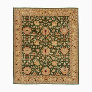 Tapis Oushak Jaune Ondulé Main Large en Laine, Orient