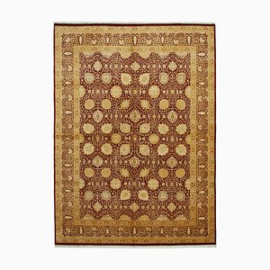 Yellow Decorative Hand Knotted Wool Large Oushak Carpet