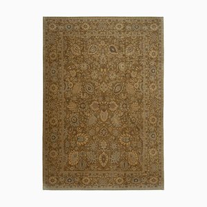 Handgeknüpfter Brauner Dekorativer Oushak Teppich aus Wolle
