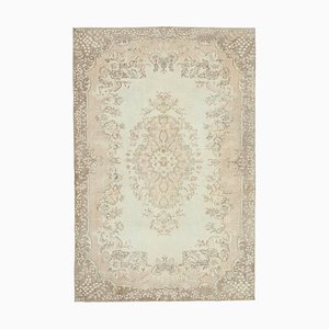 Beige Anatolian  Traditional Hand Knotted Vintage Carpet