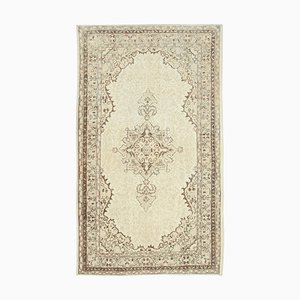 Vintage Beige Oriental Hand Knotted Rug