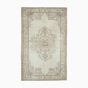 Beige Oriental Antique Hand Knotted Vintage Carpet