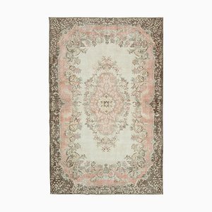 Beige Oriental Wool Hand Knotted Vintage Rug