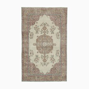 Beige Oriental Contemporary Hand Knotted Vintage Rug