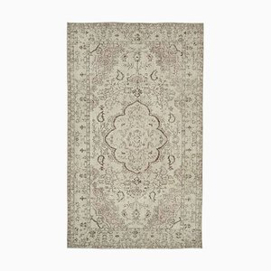 Tapis Beige Oriental Traditionnel Noué à la Main Vintage