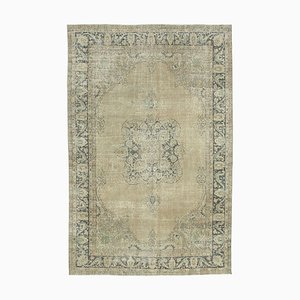 Alfombra vintage oriental beige pintada a mano