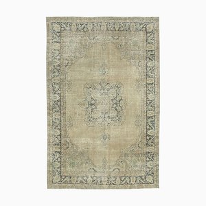 Beige Oriental Contemporary Hand Knotted Vintage Rug