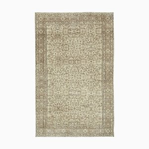 Tappeto vintage contemporaneo beige annodato a mano, beige