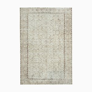 Beige Anatolian  Traditional Hand Knotted Vintage Carpet