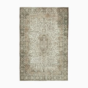 Beige Turkish Traditional Handmade Vintage Rug