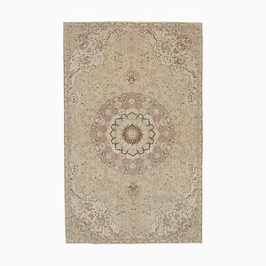 Beige Oriental Contemporary Hand Knotted Vintage Rug