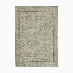 Beige Anatolian  Antique Hand Knotted Vintage Carpet