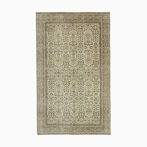 Beige Anatolian  Wool Hand Knotted Vintage Rug