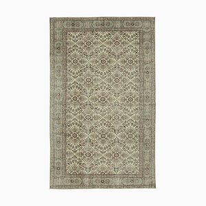 Beige Oriental Antique Hand Knotted Vintage Carpet