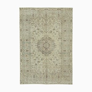 Beige Oriental Wool Hand Knotted Vintage Carpet