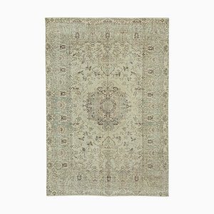 Beige Oriental Wool Hand Knotted Vintage Rug