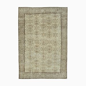 Tapis Beige Oriental Antique Noué à la Main Vintage