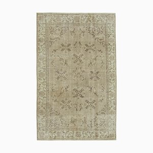 Beige Oriental Traditional Hand Knotted Vintage Rug