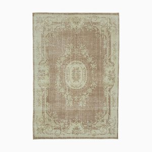 Tappeto vintage decorativo annodato a mano beige