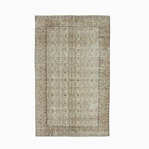 Tapis Beige Oriental Antique Noué à la Main Vintage