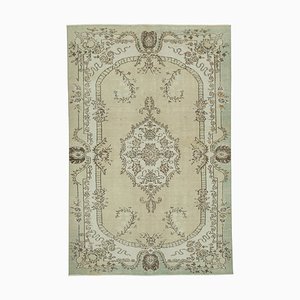 Tapis Beige Oriental Traditionnel Noué à la Main Vintage