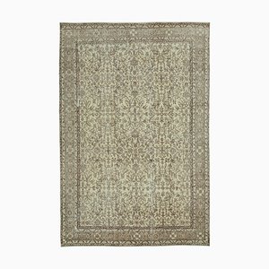 Tappeto vintage fatto a mano in lana beige, Turchia