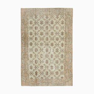 Tapis Décoratif Anatolien Beige Tissé à la Main Vintage Beige